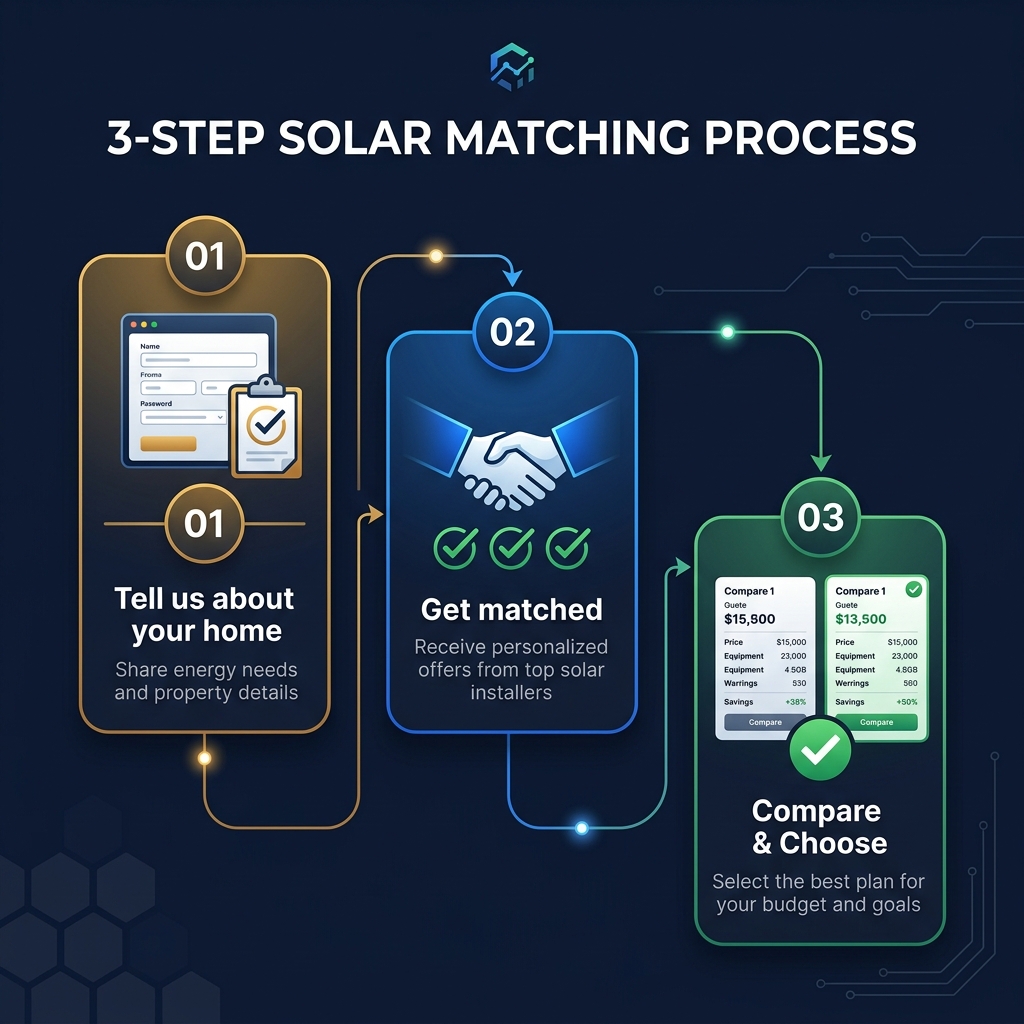 3-Step Solar Matching Process Roadmap